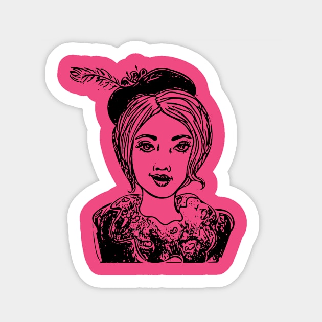 Woman in a hat Sticker by fruitfulart